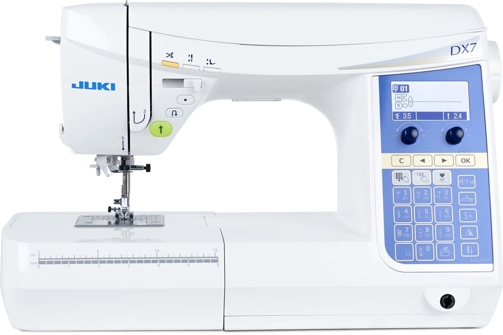 JUKI HZL-DX7, Vorderansicht