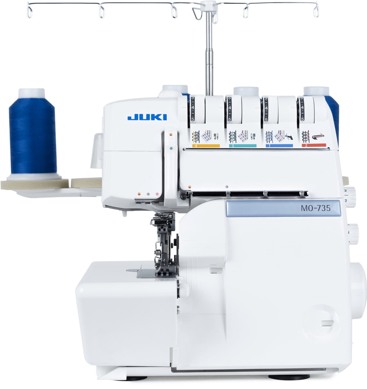 JUKI MO-735 Overlock- und Coverstichmaschine, Vorderansicht