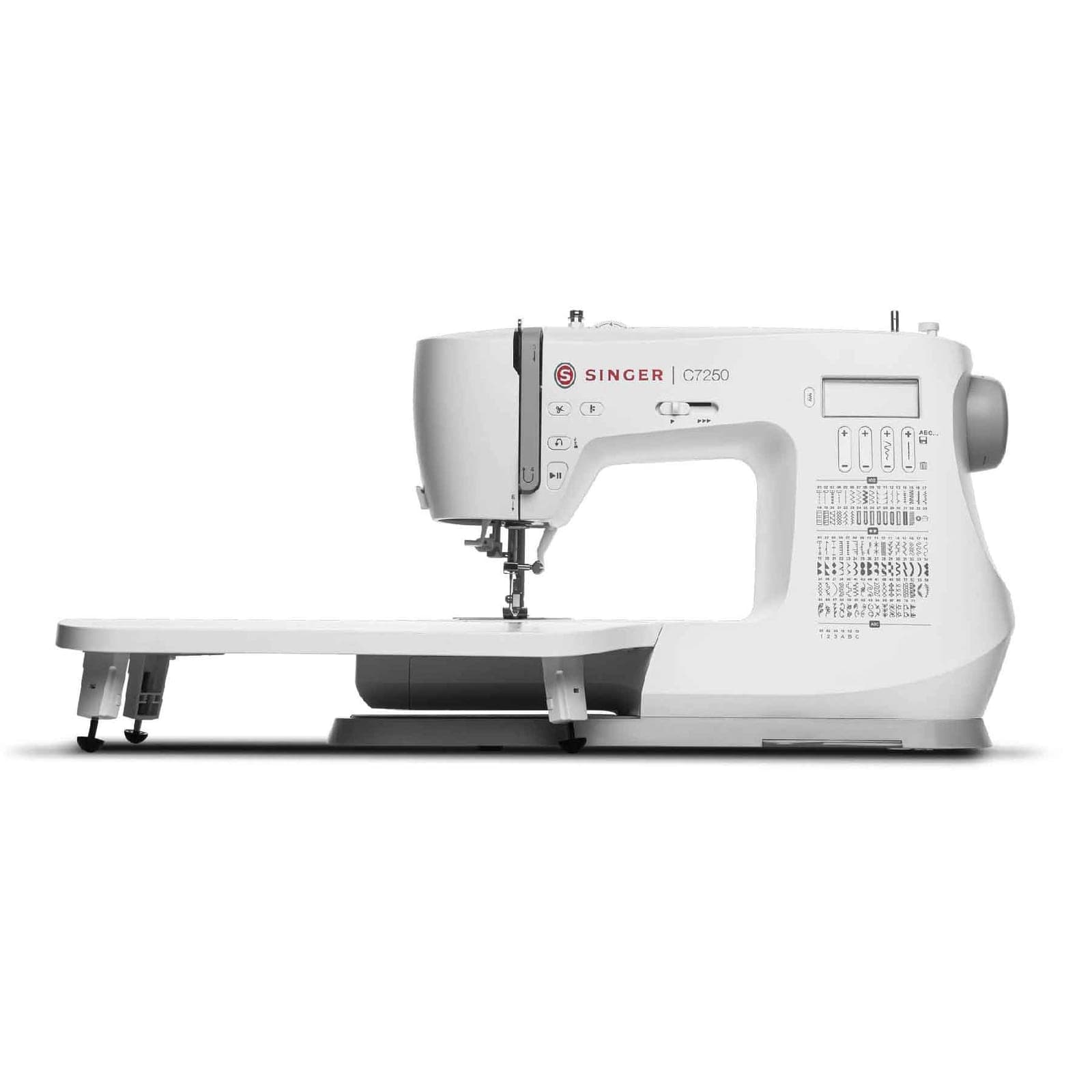 SINGER C7200-Reihe mit montiertem Anschiebetisch