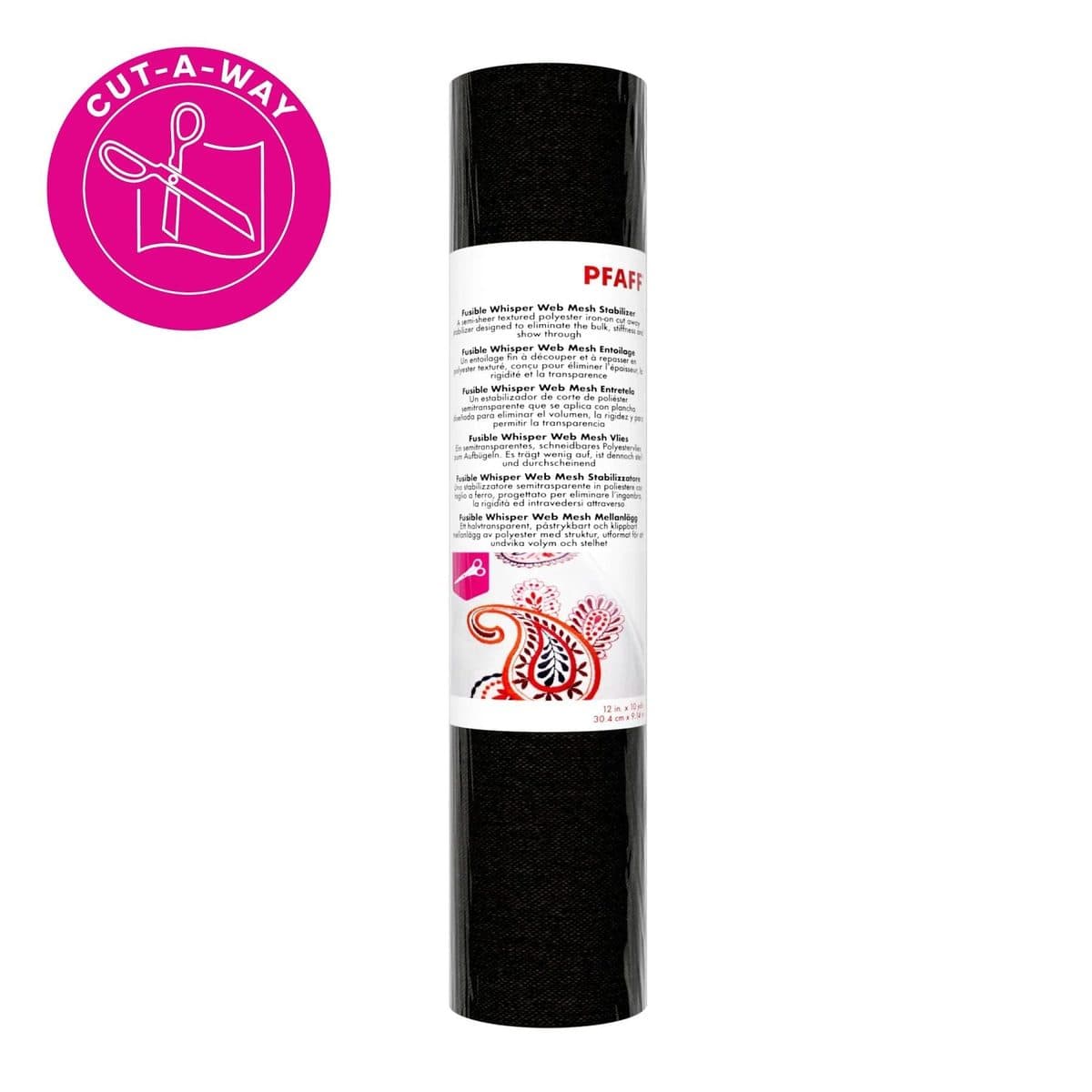 Schwarze Rolle PFAFF Fusible Whisper Web Mesh